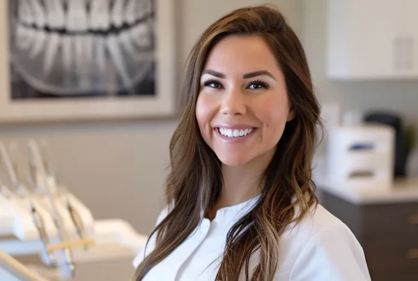 a radiant smile showcasing brilliantly white teeth glistens against a backdrop of a modern dallas dental office, illuminated by soft, warm lighting that emphasizes the allure of professional teeth whitening options.